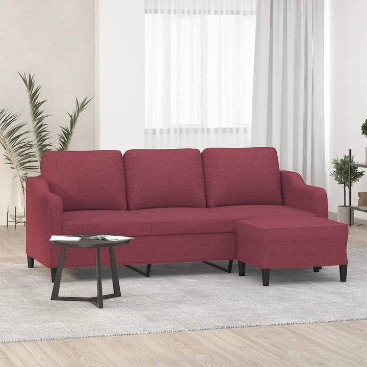 Canapea Cu 3 Locuri Și Taburet, , 180 Cm, Textil