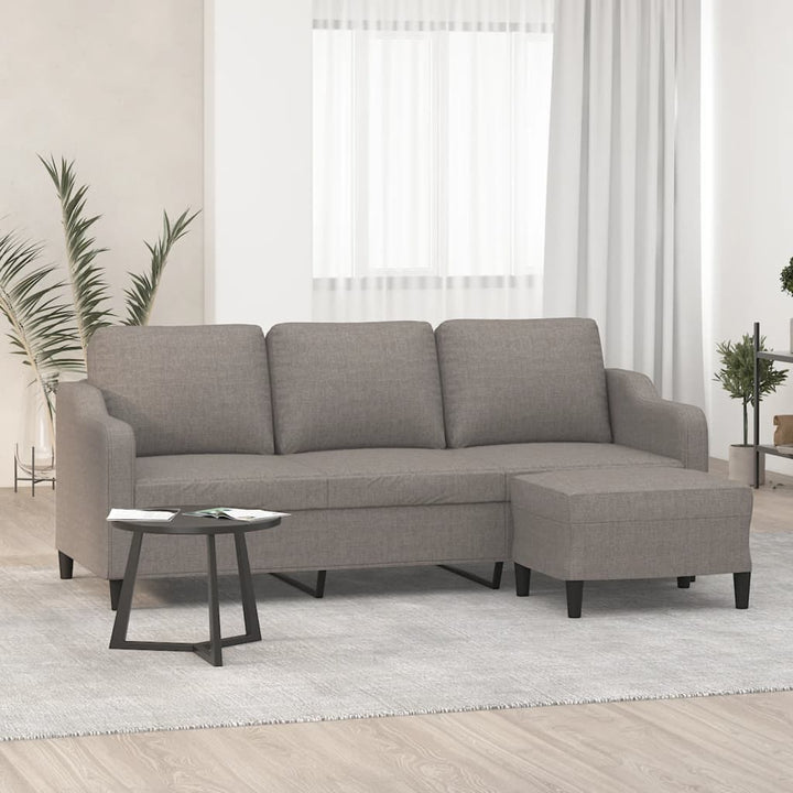 Canapea Cu 3 Locuri Și Taburet, , 180 Cm, Textil