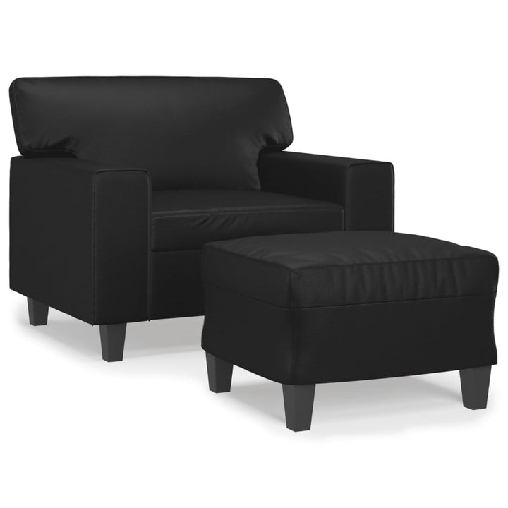 Fotoliu Canapea Cu Taburet, , 60 Cm, Piele Ecologică