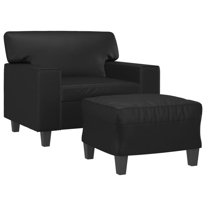 Fotoliu Canapea Cu Taburet, , 60 Cm, Piele Ecologică