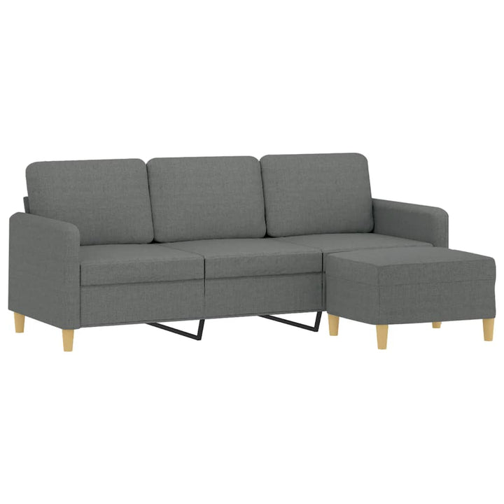 Canapea Cu 3 Locuri Și Taburet, , 180 Cm, Textil