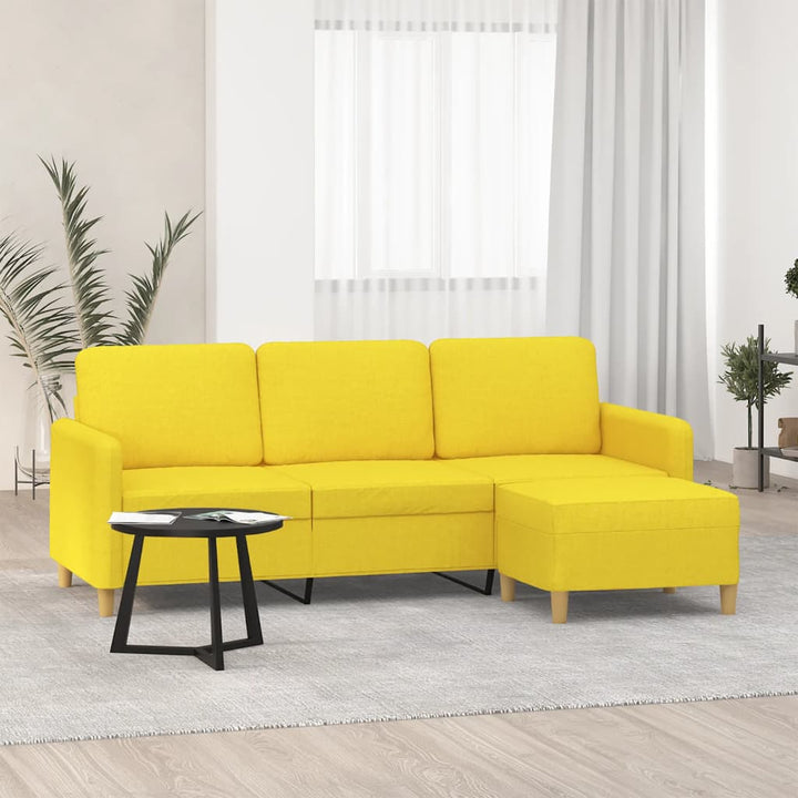 Canapea Cu 3 Locuri Și Taburet, , 180 Cm, Textil
