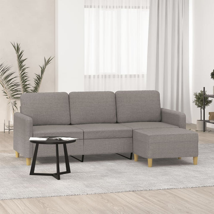 Canapea Cu 3 Locuri Și Taburet, , 180 Cm, Textil
