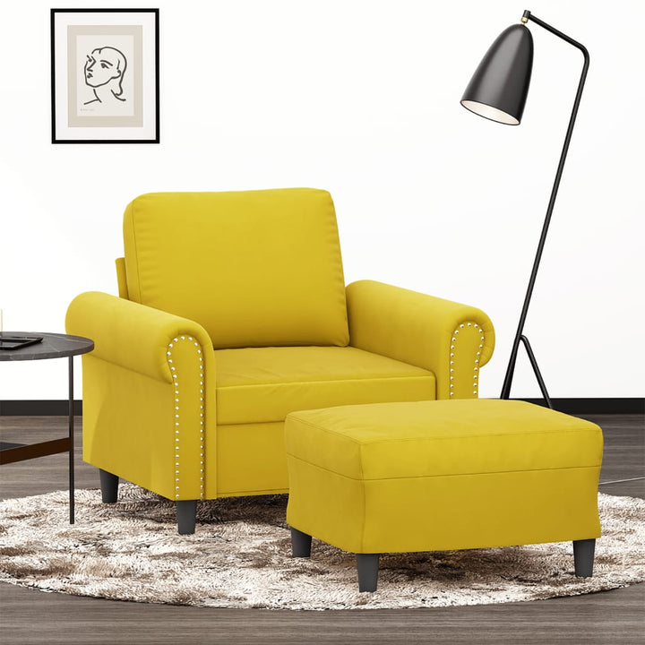 Fotoliu Canapea Cu Taburet, , 60 Cm, Catifea