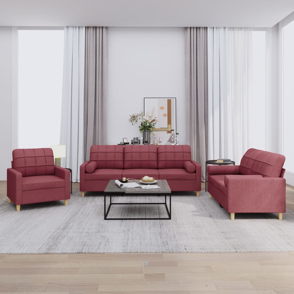 Set De Canapele Cu Perne, 4 Piese, , Textil