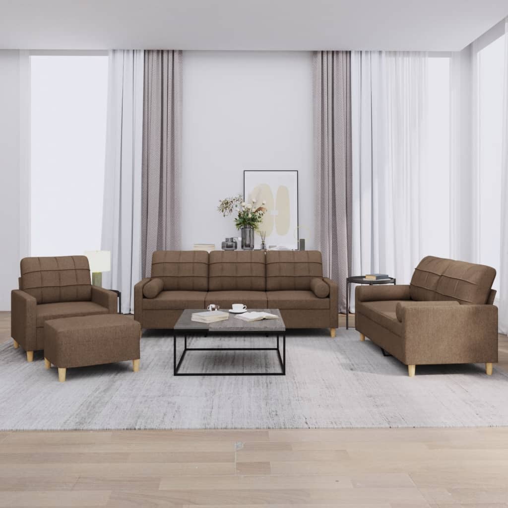 Set De Canapele Cu Perne, 4 Piese, , Textil