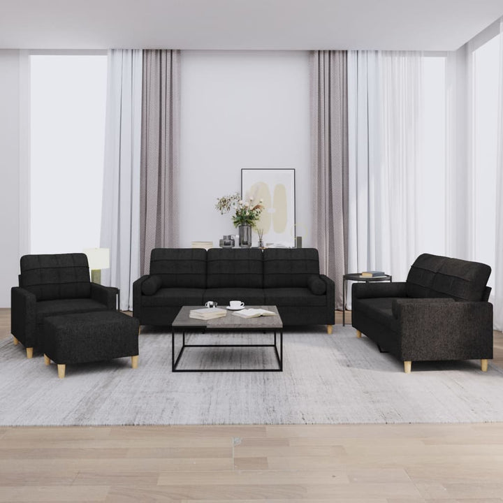 Set De Canapele Cu Perne, 4 Piese, , Textil