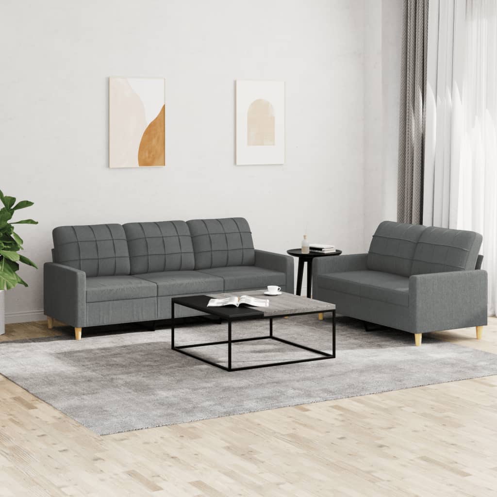 Set De Canapele Cu Perne, 3 Piese, , Textil