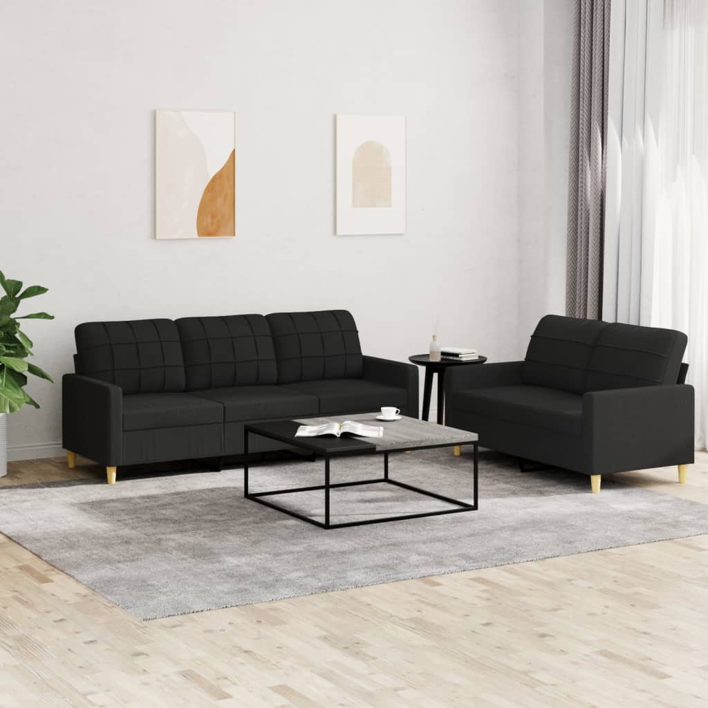 Set De Canapele Cu Perne, 3 Piese, , Textil