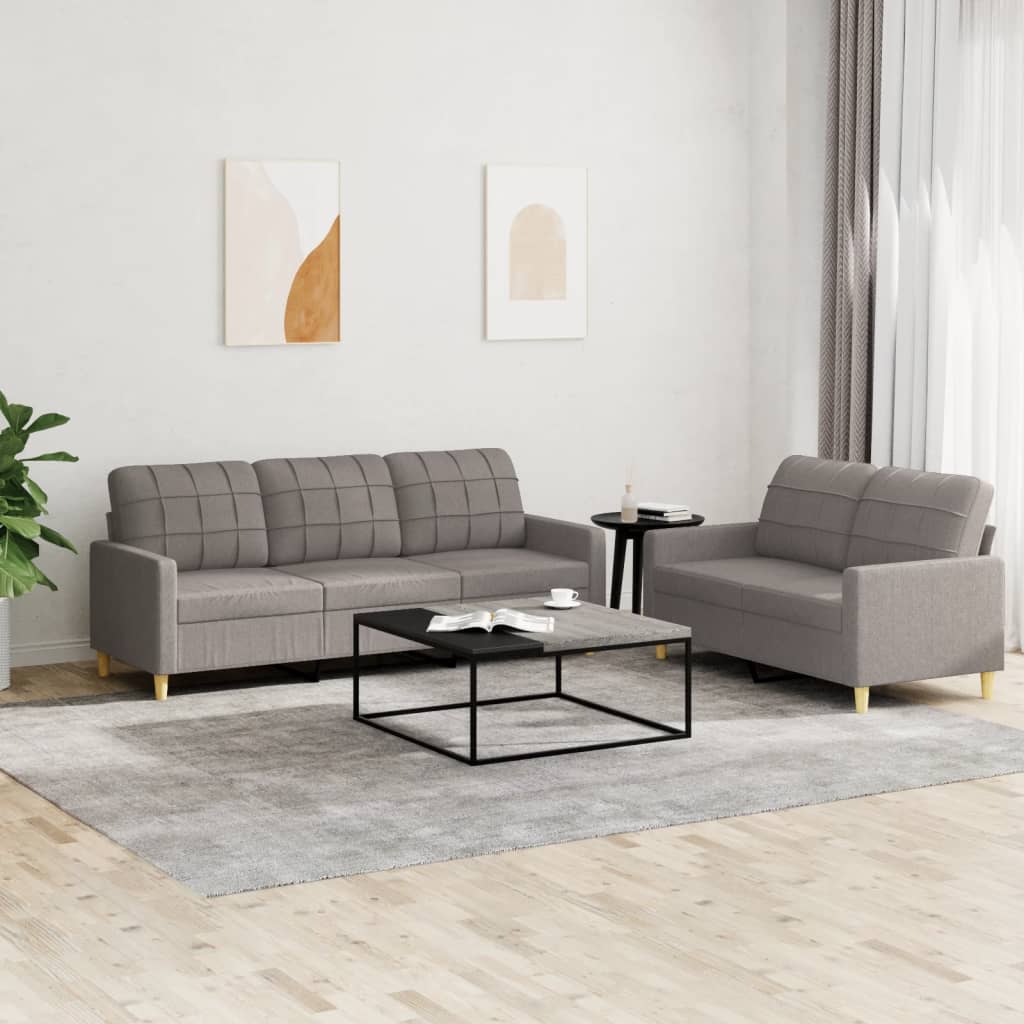 Set De Canapele Cu Perne, 3 Piese, , Textil