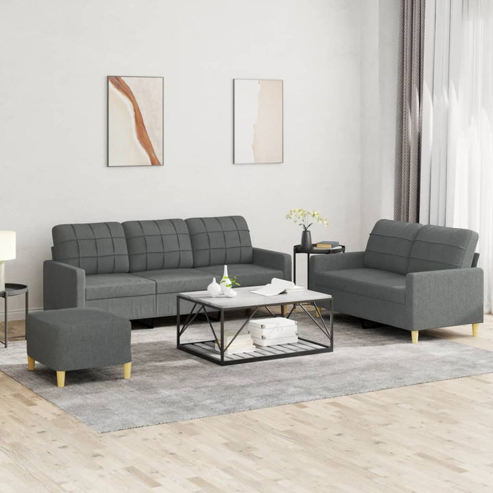 Set De Canapele Cu Perne, 3 Piese, , Textil