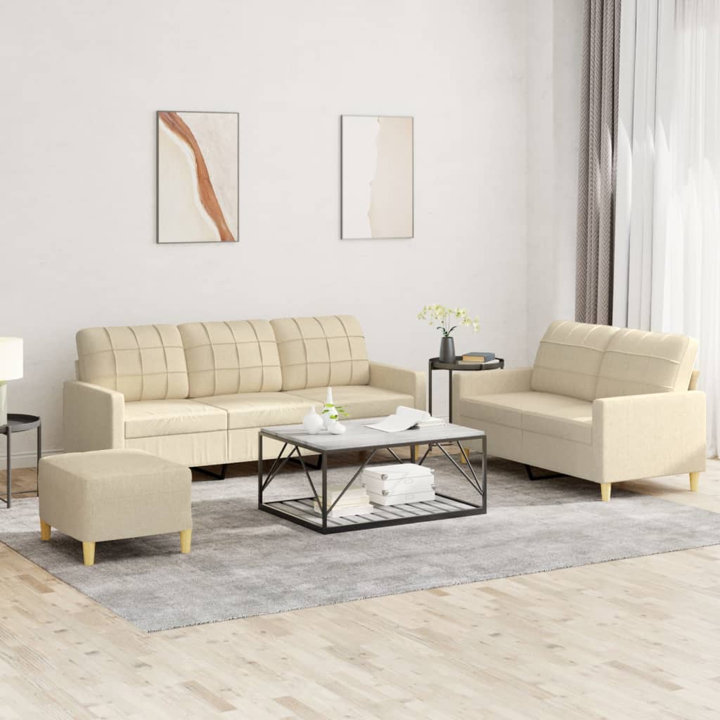 Set De Canapele Cu Perne, 3 Piese, , Textil