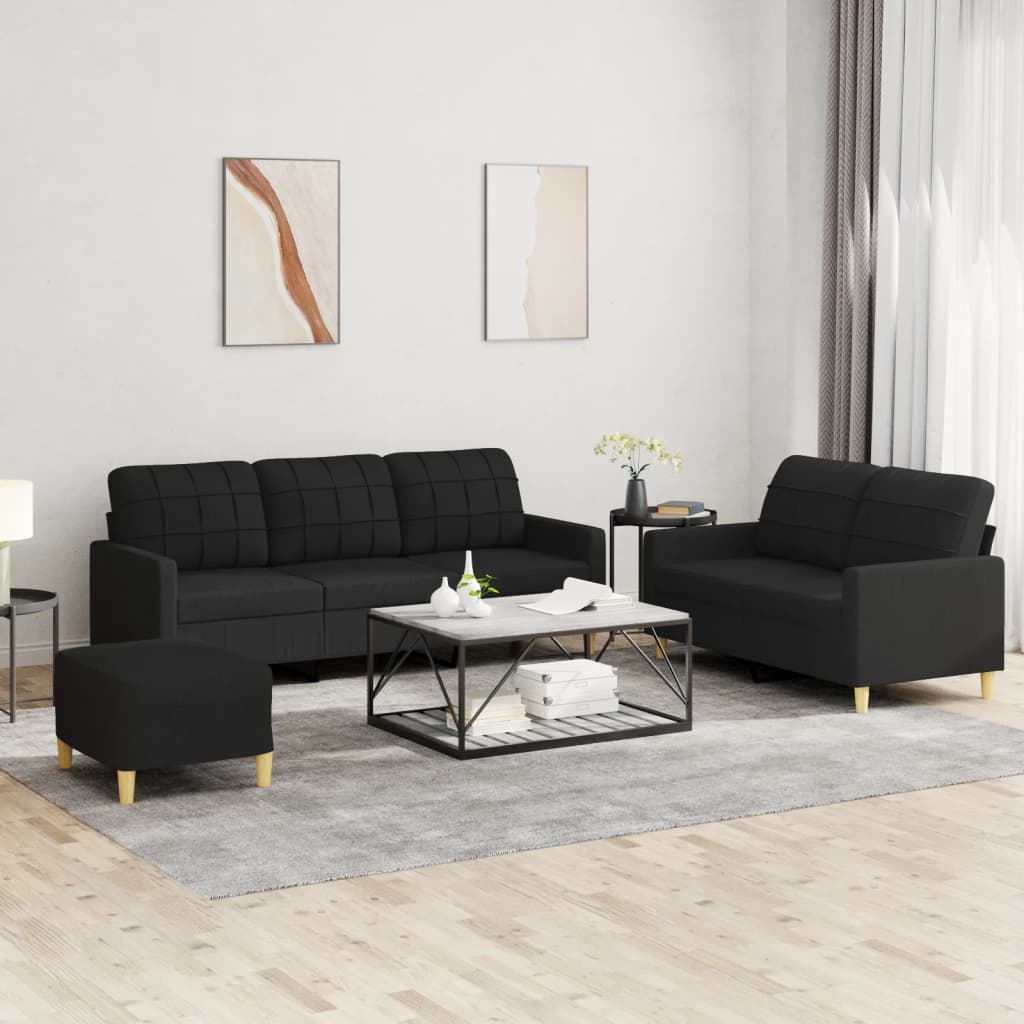 Set De Canapele Cu Perne, 3 Piese, , Textil