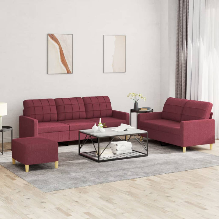 Set De Canapele Cu Perne, 3 Piese, , Textil