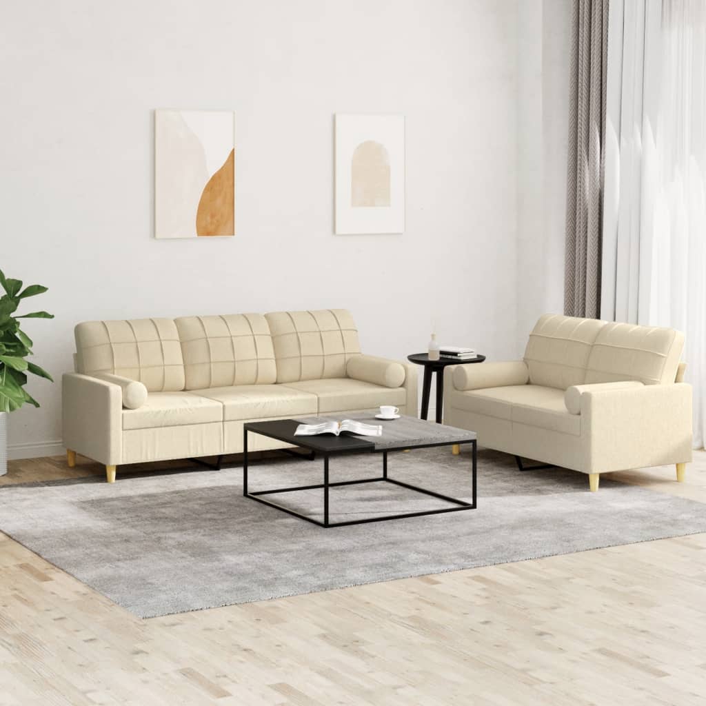 Set De Canapele Cu Perne, 3 Piese, , Textil