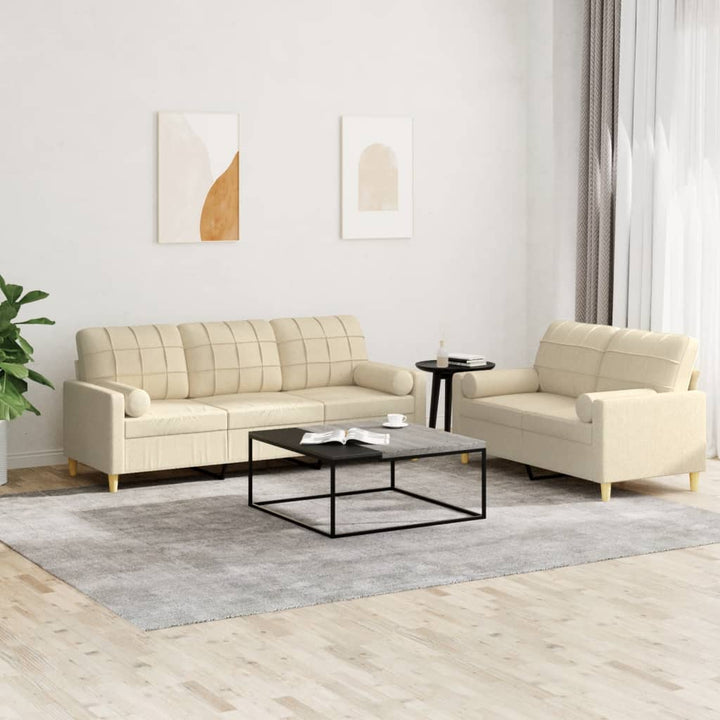 Set De Canapele Cu Perne, 3 Piese, , Textil