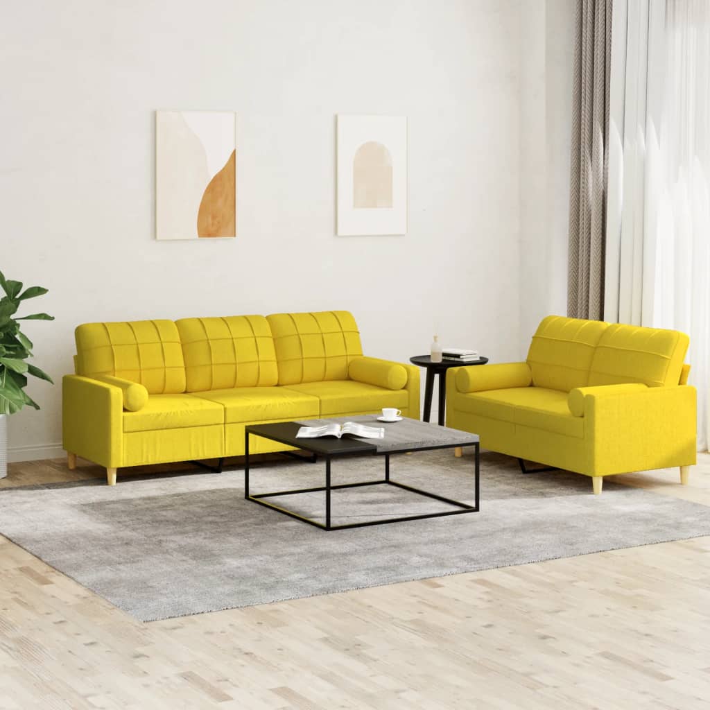 Set De Canapele Cu Perne, 3 Piese, , Textil