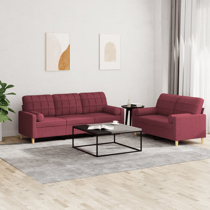 Set De Canapele Cu Perne, 3 Piese, , Textil