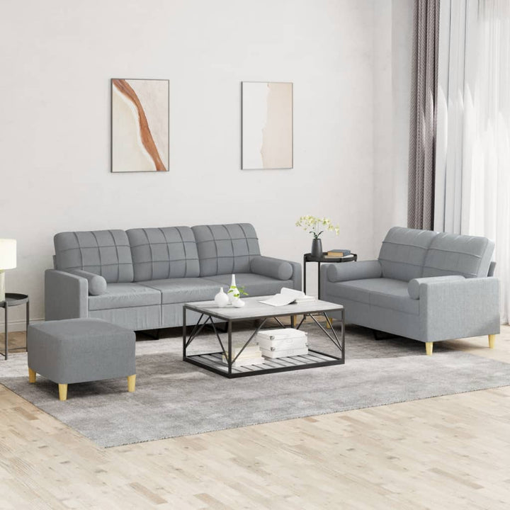 Set De Canapele Cu Perne, 3 Piese, , Textil