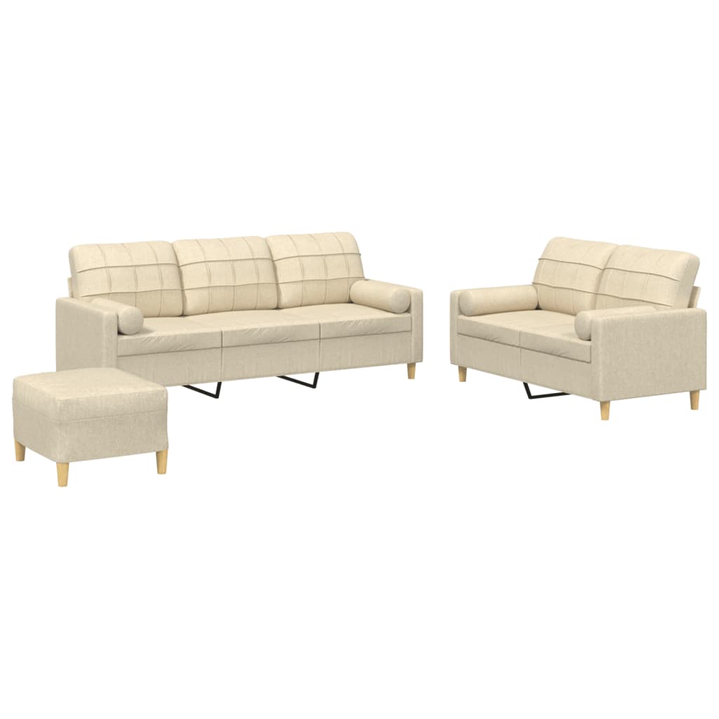 Set De Canapele Cu Perne, 3 Piese, , Textil