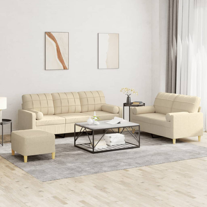 Set De Canapele Cu Perne, 3 Piese, , Textil
