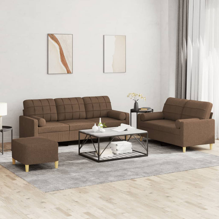 Set De Canapele Cu Perne, 3 Piese, , Textil