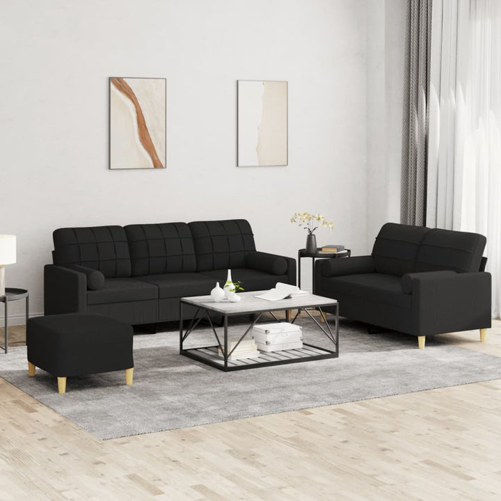 Set De Canapele Cu Perne, 3 Piese, , Textil