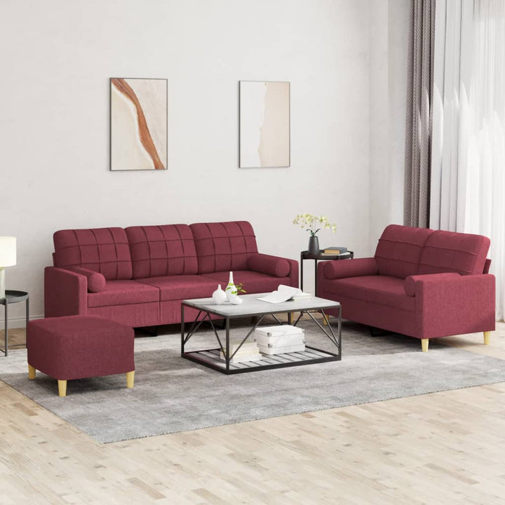 Set De Canapele Cu Perne, 3 Piese, , Textil