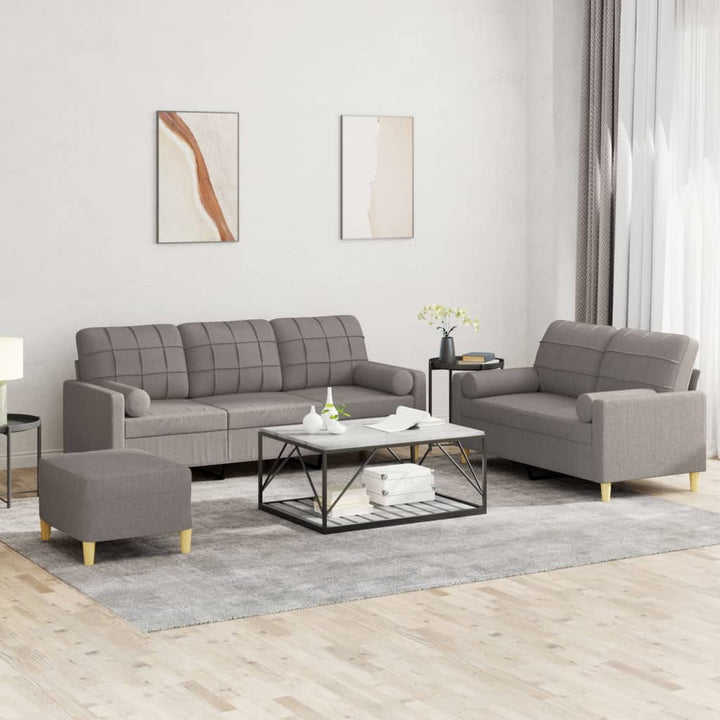Set De Canapele Cu Perne, 3 Piese, , Textil
