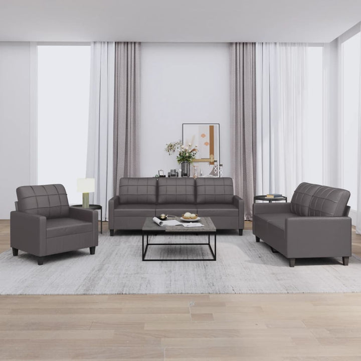 Set De Canapele , 3 Piese, , Piele Ecologică