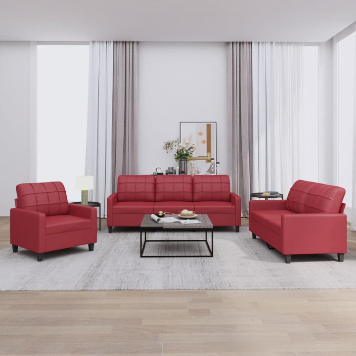 Set De Canapele , 3 Piese, , Piele Ecologică