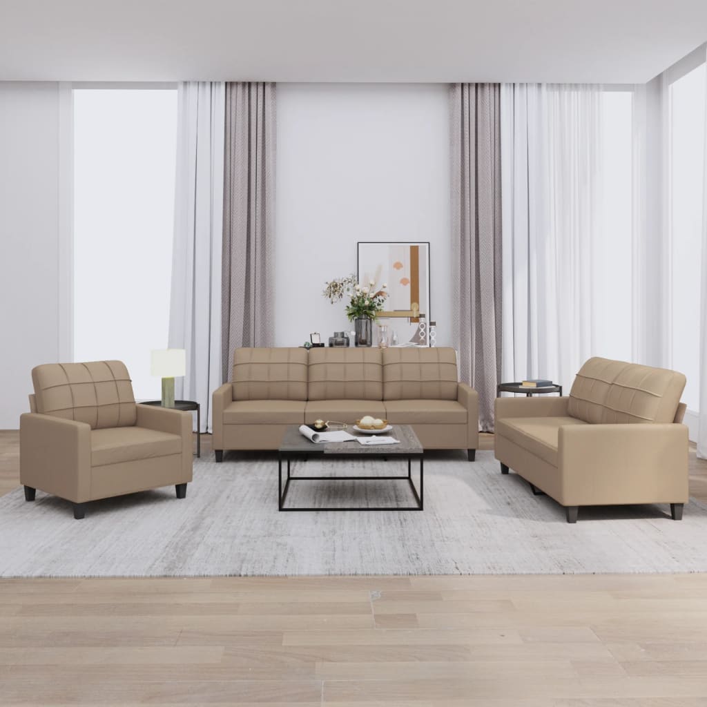 Set De Canapele , 3 Piese, , Piele Ecologică