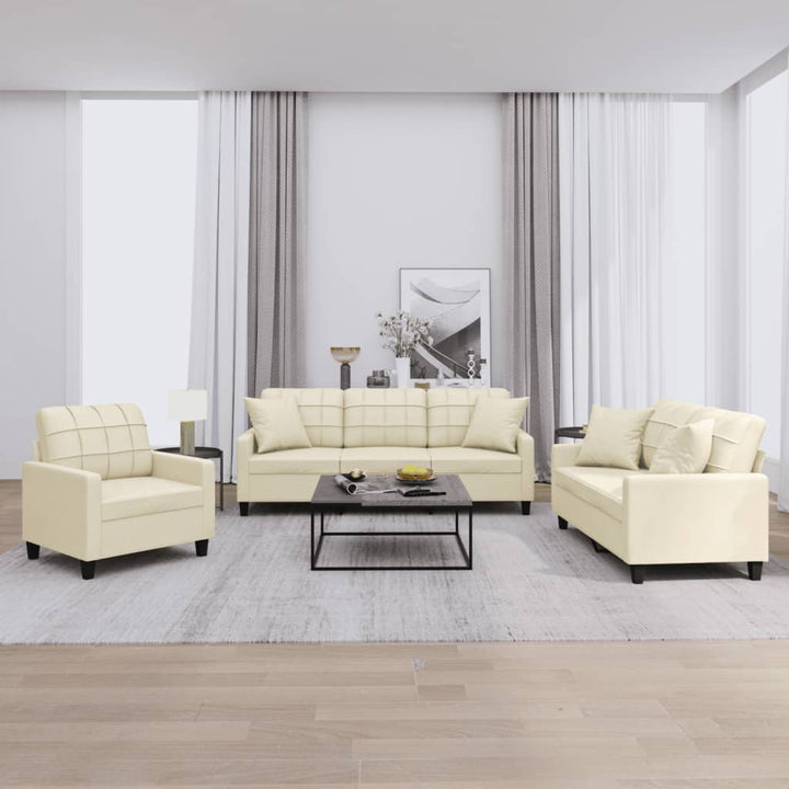 Set De Canapele , 3 Piese, , Piele Ecologică