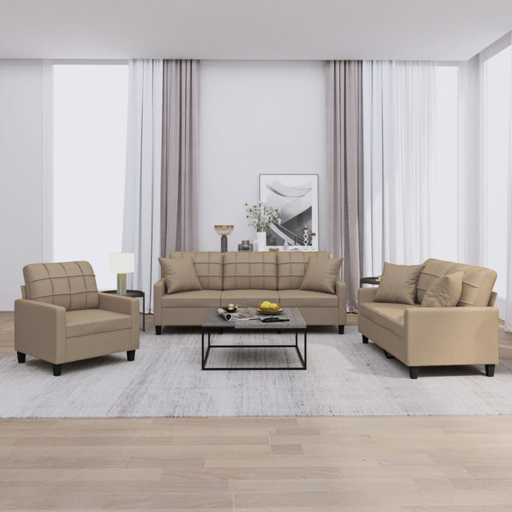 Set De Canapele , 3 Piese, , Piele Ecologică