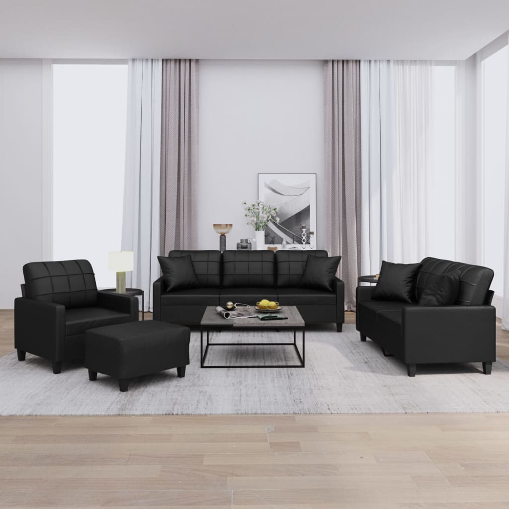Set De Canapele , 3 Piese, , Piele Ecologică