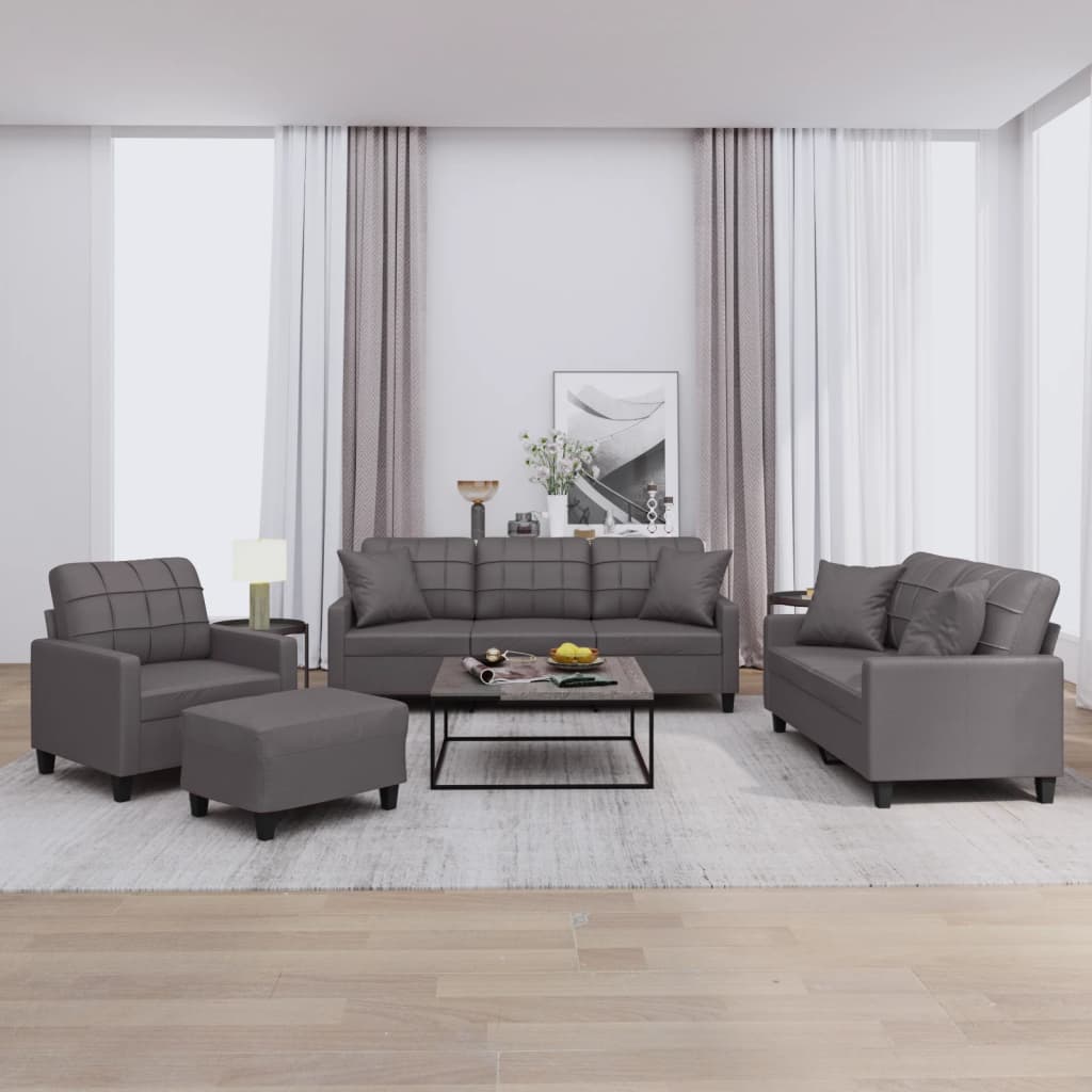 Set De Canapele , 3 Piese, , Piele Ecologică