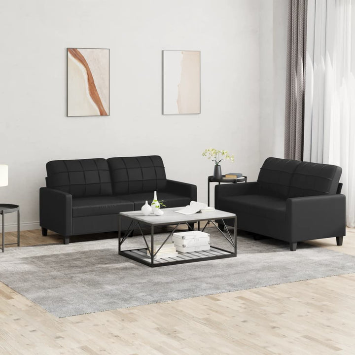 Set De Canapele , 2 Piese, , Piele Ecologică