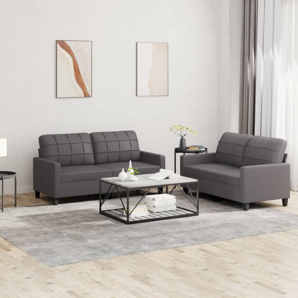 Set De Canapele , 2 Piese, , Piele Ecologică