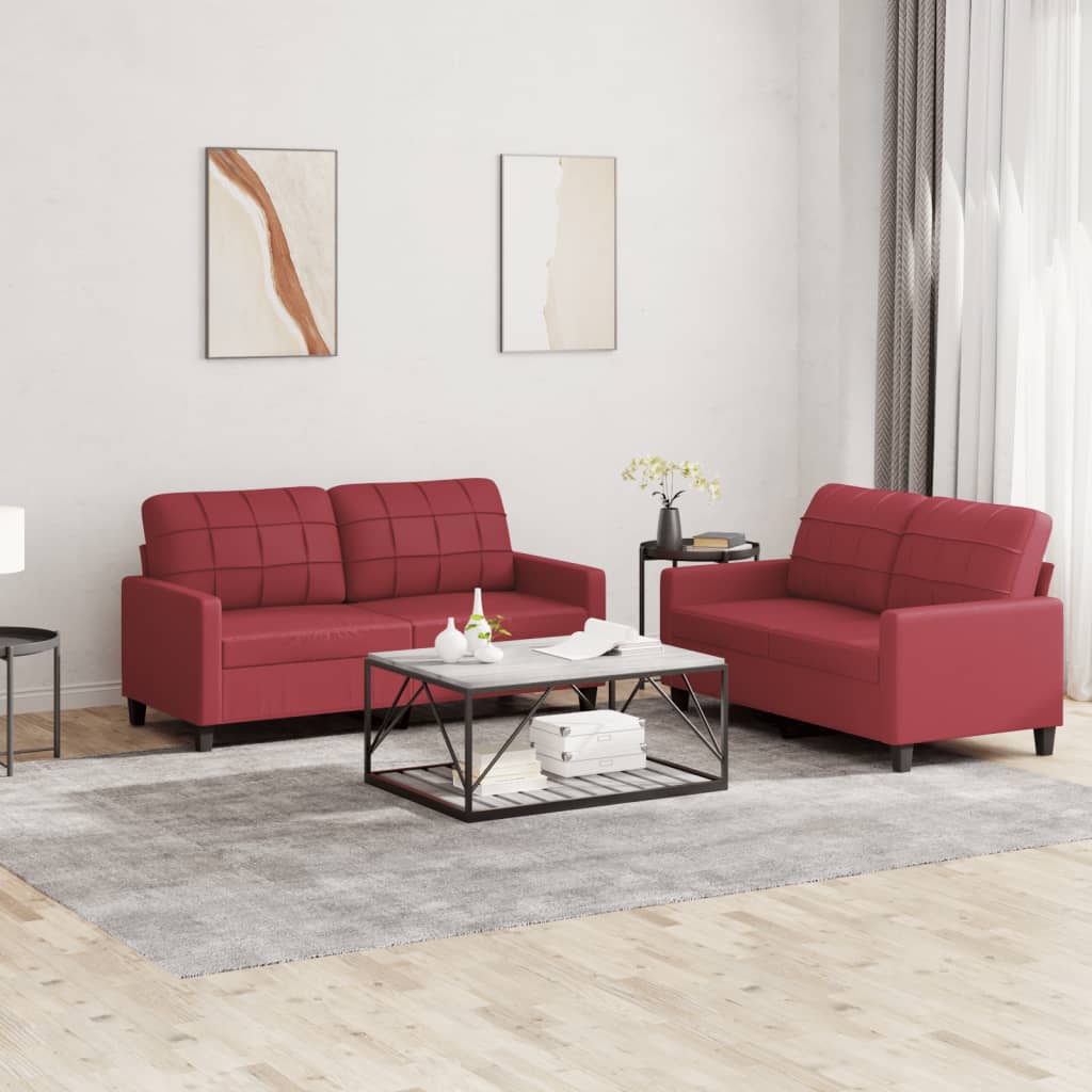 Set De Canapele , 2 Piese, , Piele Ecologică