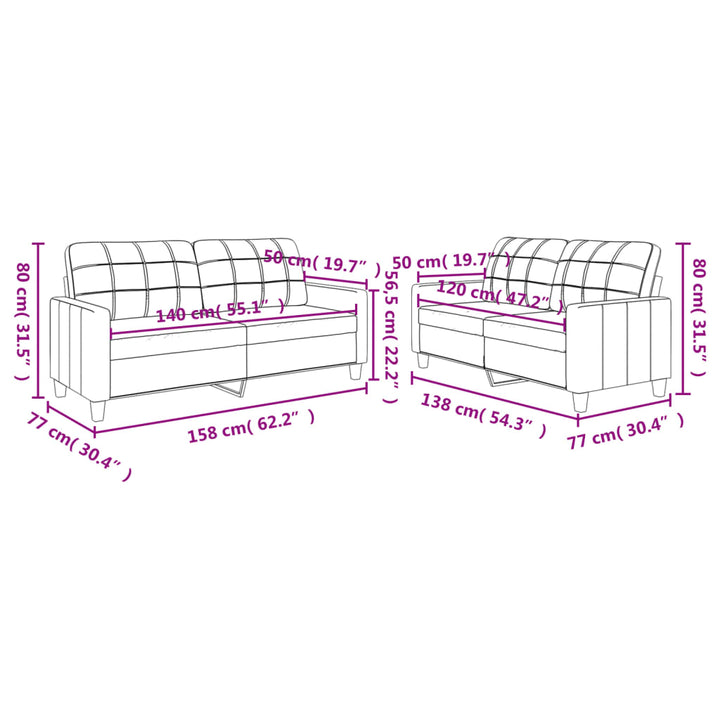 Set De Canapele , 2 Piese, , Piele Ecologică