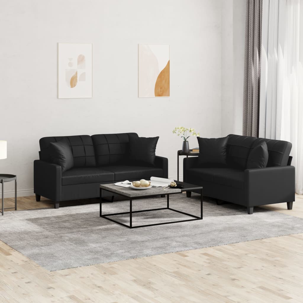 Set De Canapele , 2 Piese, , Piele Ecologică