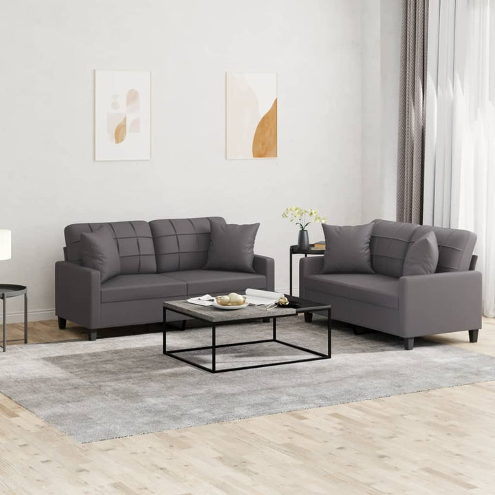 Set De Canapele , 2 Piese, , Piele Ecologică