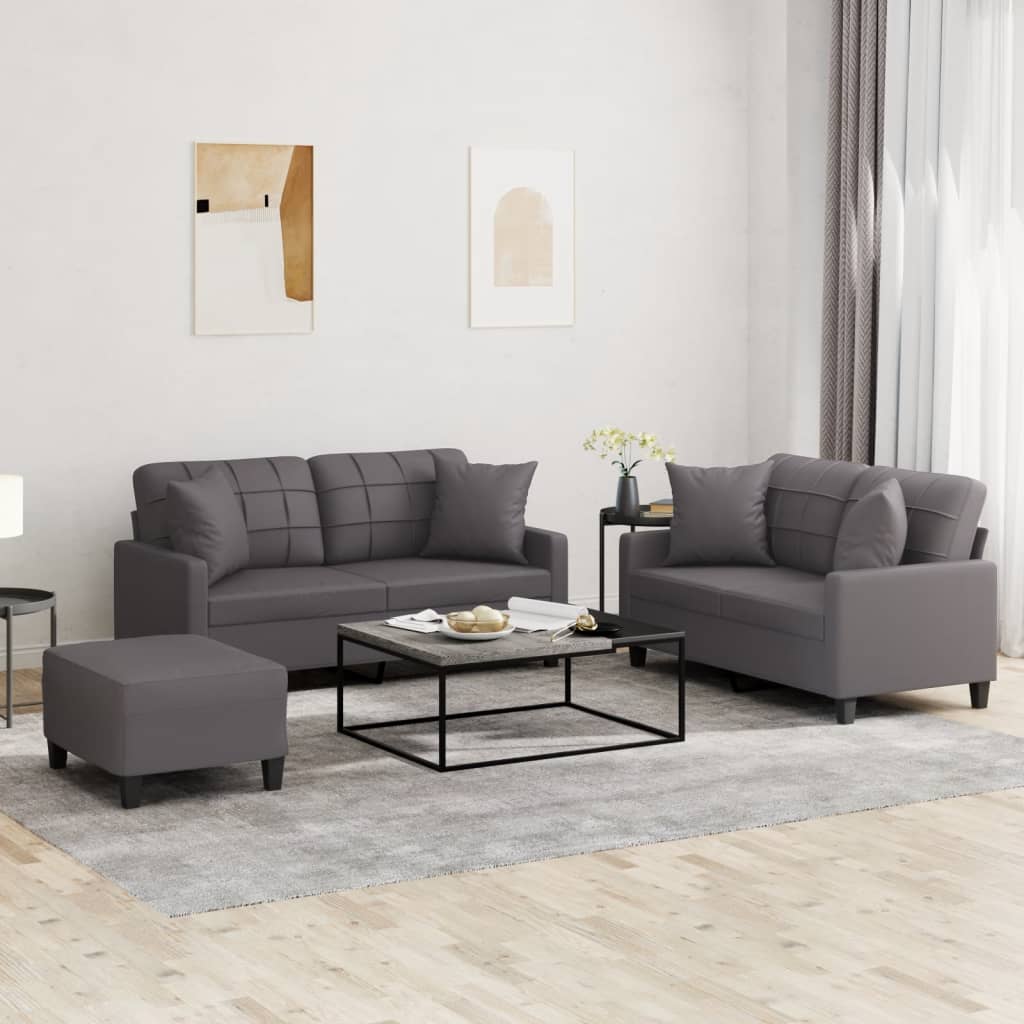 Set De Canapele , 2 Piese, , Piele Ecologică