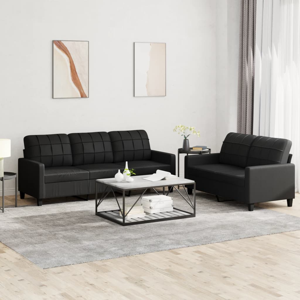 Set De Canapele , 2 Piese, , Piele Ecologică