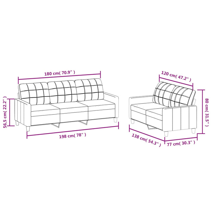 Set De Canapele , 2 Piese, , Piele Ecologică