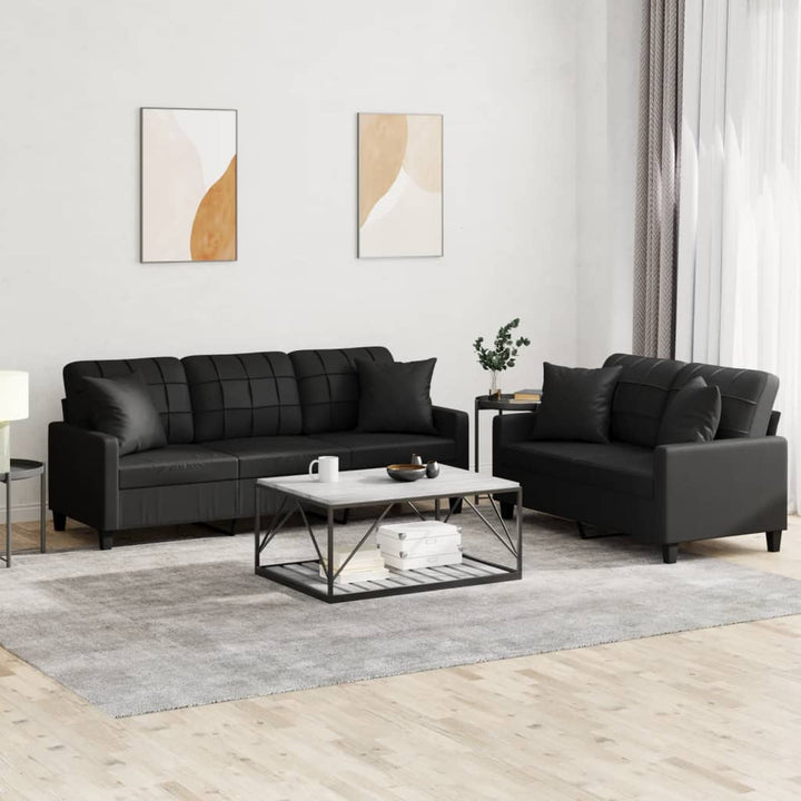 Set De Canapele , 2 Piese, , Piele Ecologică