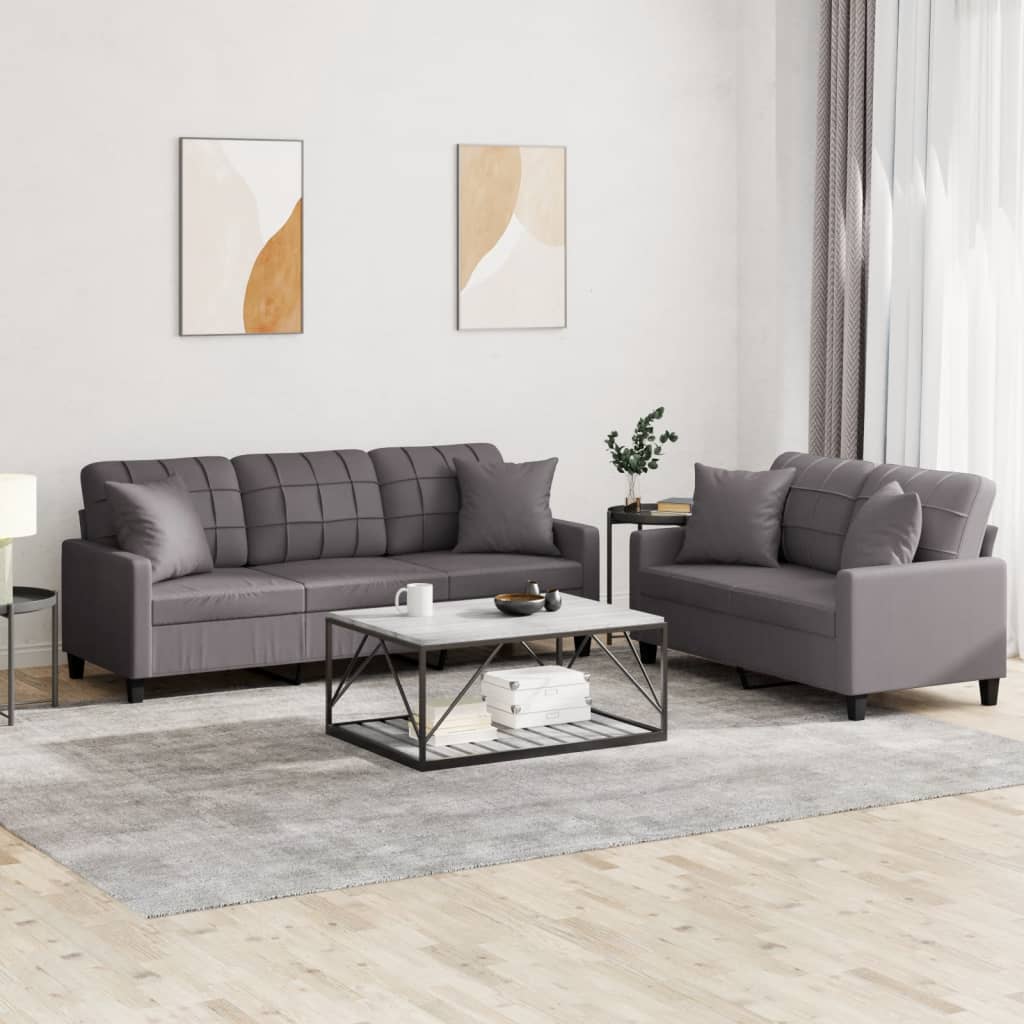 Set De Canapele , 2 Piese, , Piele Ecologică