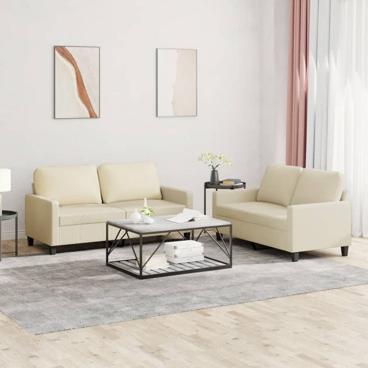 Set De Canapele Cu Perne, 3 Piese, , Piele Ecologică