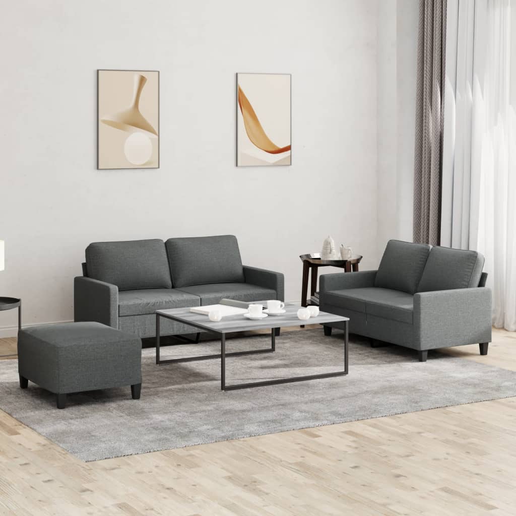 Set De Canapele Cu Perne, 3 Piese, , Textil