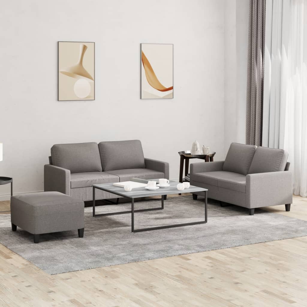 Set De Canapele Cu Perne, 3 Piese, , Textil
